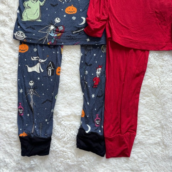 Three Disney Little Sleepies 4T Long Pajama Sets Glow Halloween Christmas Red - Picture 8 of 15